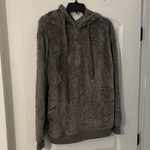 Cozy Gray Fleece Hoodie